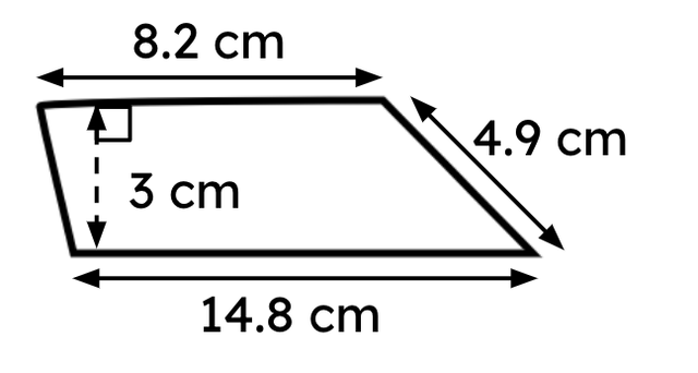 Calculate the area of the trapezium (you do not need to state the units).