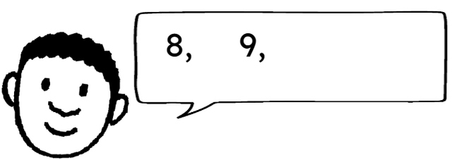 Count forward from 8. What will the next number in the count be?