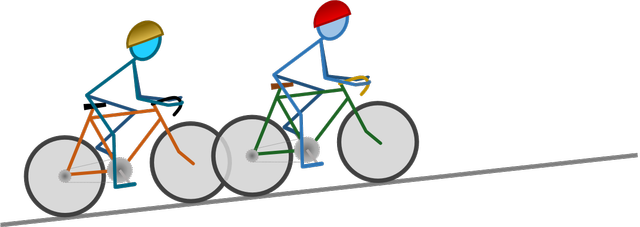 Two cyclists are racing up a hill. Cyclist A has a speed of 20 m/s and cyclist B travels 48 metres in 3 seconds. 
If the cyclists continue to travel at these same speeds, which statement is correct?