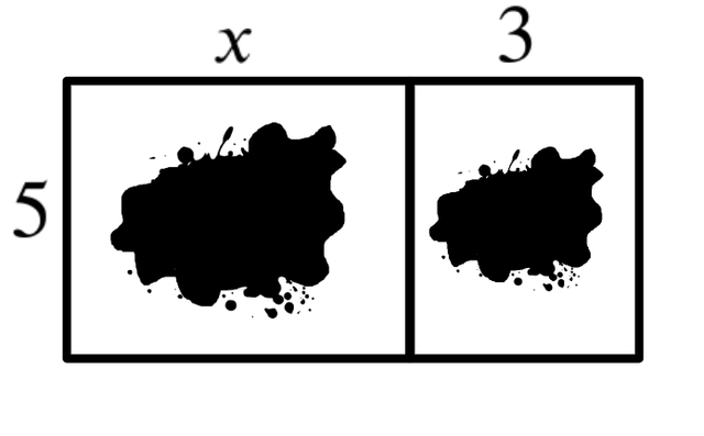 In this area model, what is under these two ink splats?