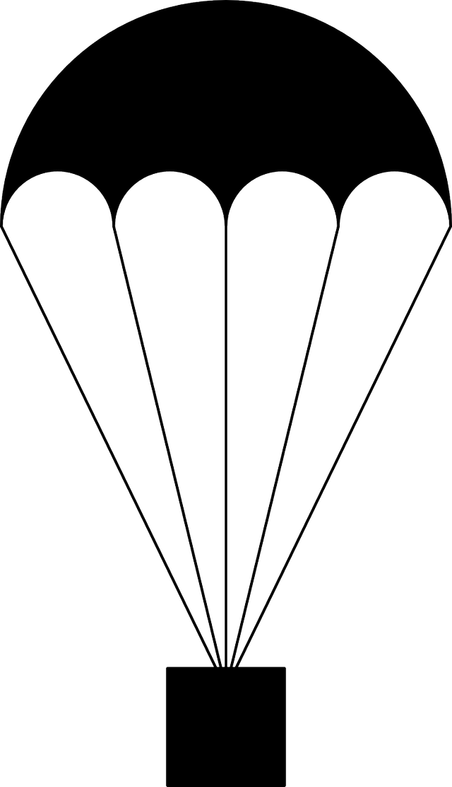 An emergency food parcel is dropped from a plane. Near the ground the parachute opens. What happens to the movement of the food parcel?