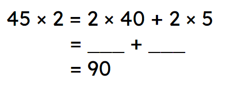 Select the correct partial product pair that completes the model in the image.