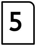 This card shows the number 5. Which set of counters shows one more than 5?
