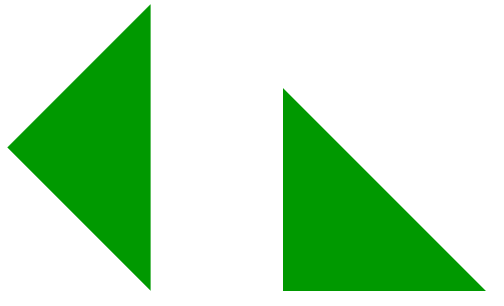 True or false, this pattern block has been rotated.