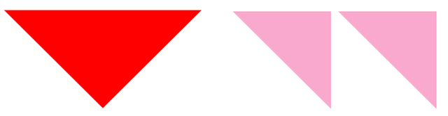 True or false, one large triangle is the same size as two medium triangles.