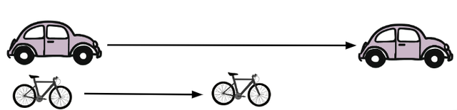 Which one travelled further, the car or the bike?