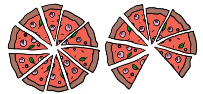 There are 18 slices of pizza. Alex eats some slices. There are 10 slices left. How many slices did Alex eat?