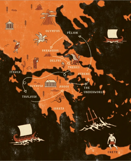 Which locations are referenced in the myth 'The Trojan Horse'?