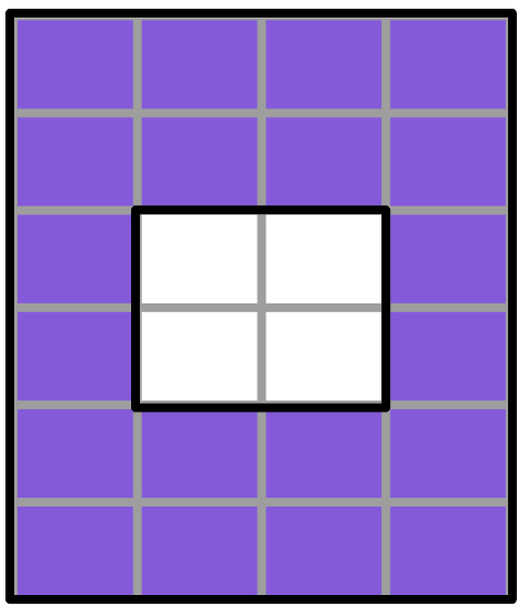This shape has an area of <span class="blank">______</span> square units. Count squares efficiently.