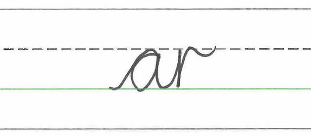 Which join is being used to join the letter a to the letter r?