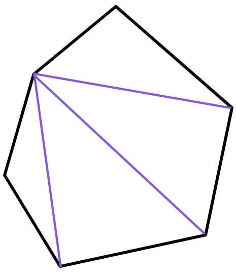 The interior angles in the hexagon sum to <span class="blank">______</span>°.