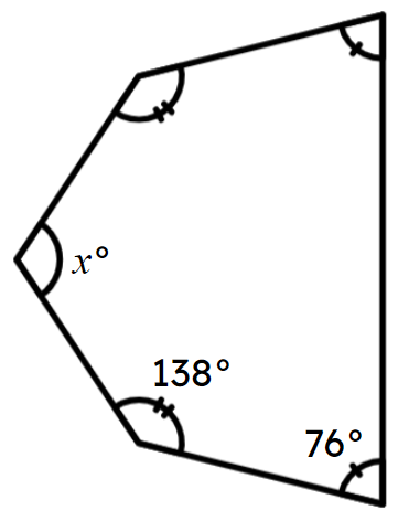 The size of the angle <Math>x</Math>° is <span class="blank">______</span>°.