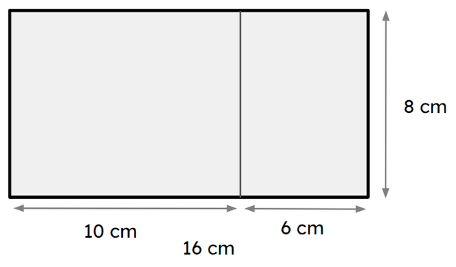 Which times tables facts are needed to calculate the area of the shape?