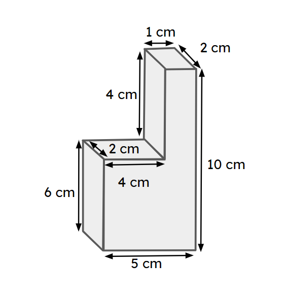Calculate the volume of this compound cuboid. <span class="blank">______</span> cm<Math>^3</Math>