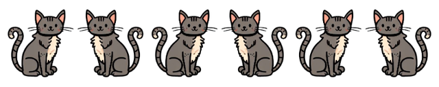 Each cat has 4 legs. Which calculation matches the image for the total number of legs?