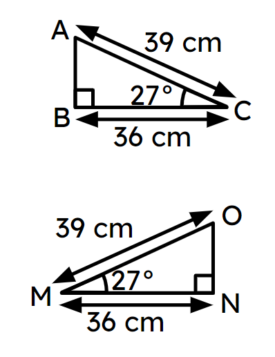 There is insufficient information to prove triangle ABC is congruent to triangle MNO by __________.