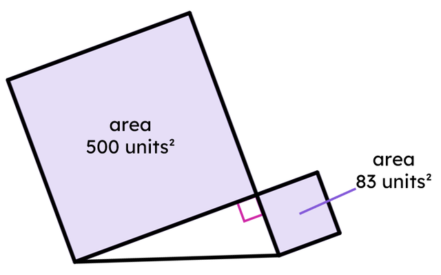 Calculate the length of the hypotenuse for this triangle. (Give your answer to 1 d.p.).