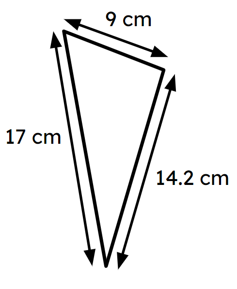 Jun measures each of these triangles. Which of the triangles are congruent to this triangle by SSS?