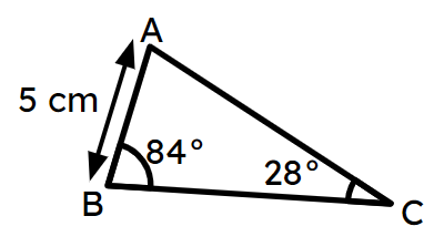 Which edge has length 5 cm?