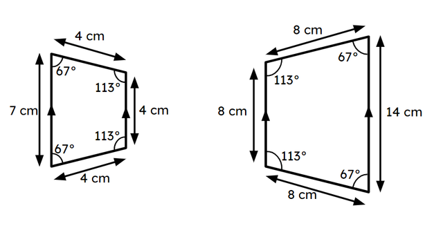 The two shapes in the image are __________.