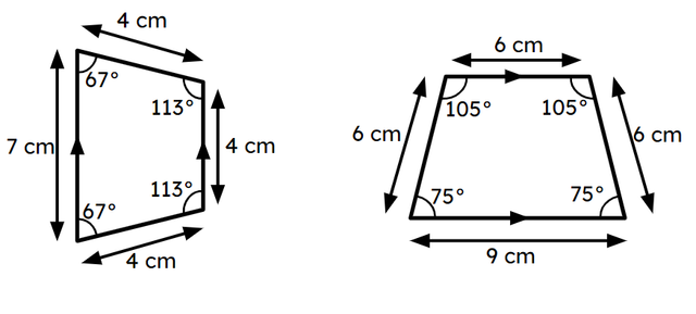 The two shapes in the image are __________.