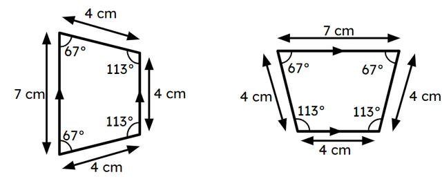 The two shapes in the image are __________.
