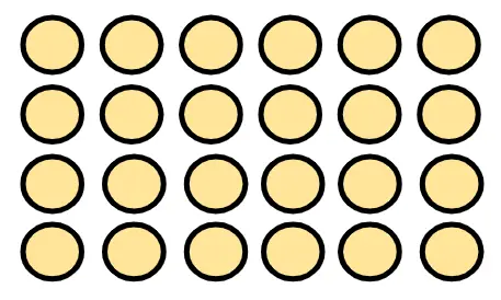Look at this array. How many of each group does it show?