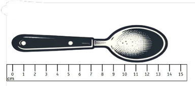 The spoon is 14 cm long.