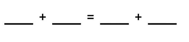 The addends in an equation are 3 and 6. Fill in the missing numbers below to show that, when combined, these addends are equal.