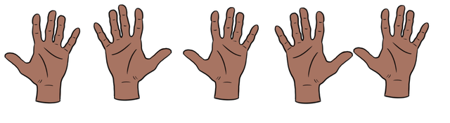 Fill in the missing number.
There are ___ fives