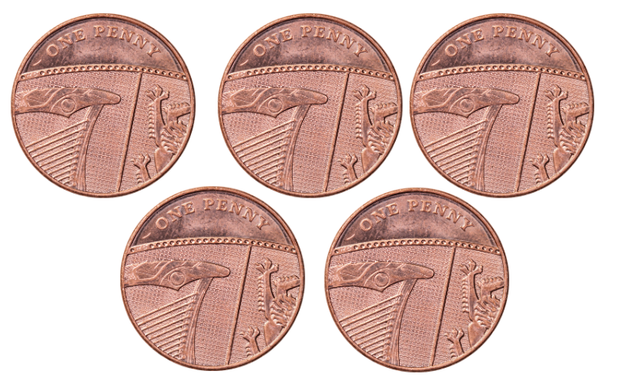 How many one-spot tokens would I need to represent these 1 p coins?
