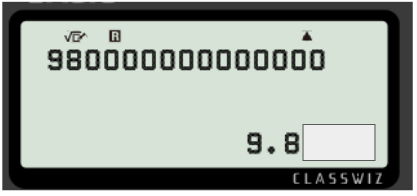 What is covered up on the calculator display?