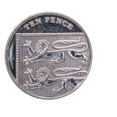 One 10 p coin.