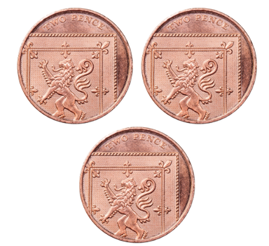 Three 2 p coins.