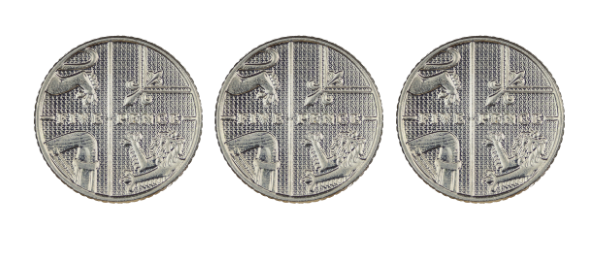 Three 5 p coins.