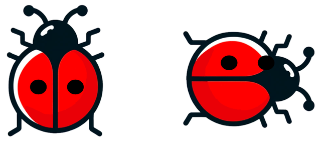 Complete the sentence. The ladybird has ...