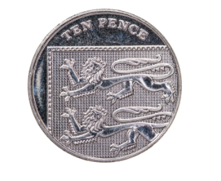 One 10 p coin
