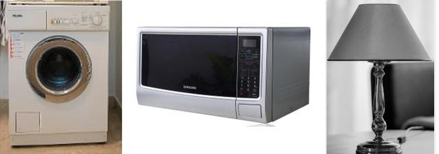 Tumble dryers, microwaves and lamps are examples of electrical ...