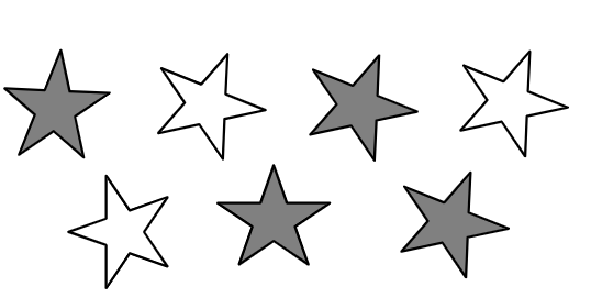 What fraction of stars are shaded?