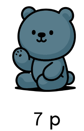 Which set of coins could you use to pay for the teddy?