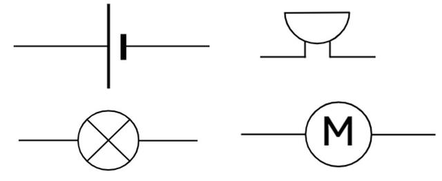Which of the following components is not represented by the circuit symbols shown?