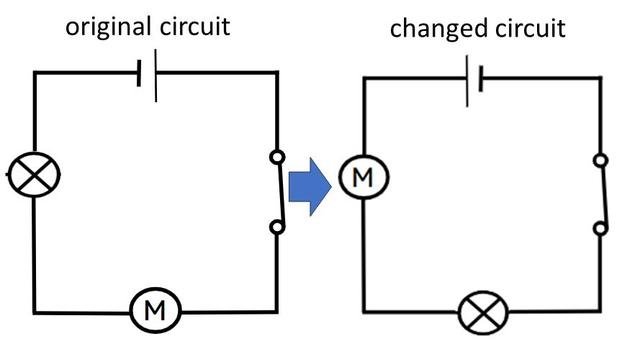 This circuit been changed to see what affects bulb brightness? How has it been changed?