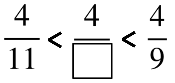 Jacob has ordered three fractions. What denominator is missing from one of the fractions?