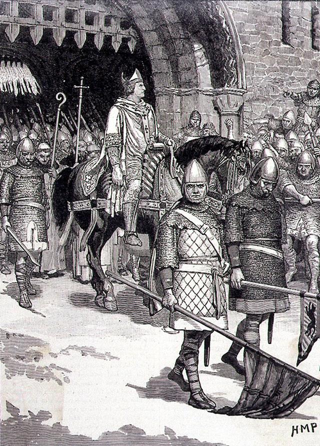 Which tenant-in-chief and regent of England is shown in this modern illustration? He fell out of favour with William and ended up in prison until William I's death.
