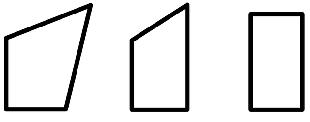 How many right angles in total do these 3 shapes have?
