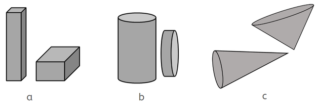 Match the images to the names of the 3D shapes.