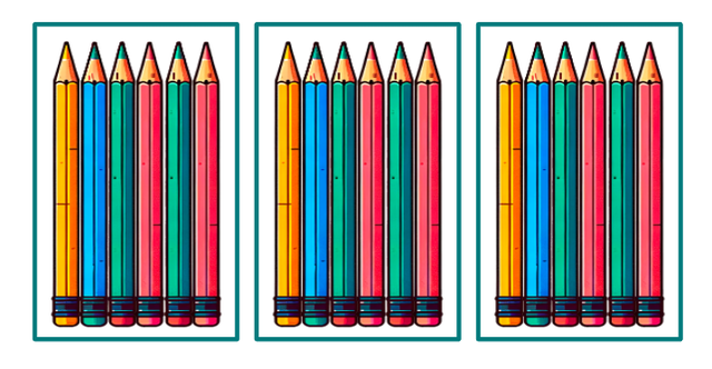 Which bar model shows the correct grouping for the groups of pencils?