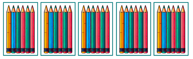 Which bar model shows the correct grouping for the groups of pencils?