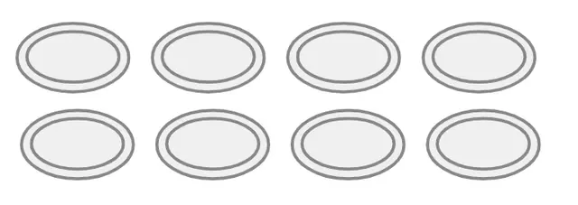 Look at the representation below. There are 8 empty plates. Select the correct multiplication expression for this.