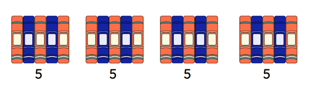 Look at the image below. Calculate the product. 4 × 5 = <span class="blank">______</span>